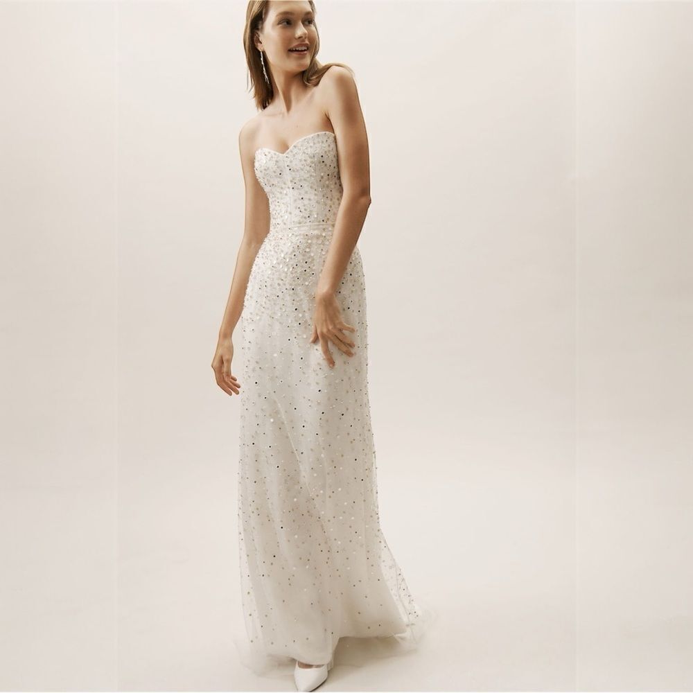 NWT Wedding Dress BHLDN Houston Chosen Gown Anthropologie Ivory White Size 2